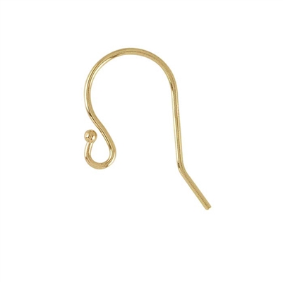 14 Karat Yellow Gold Fishhook Plain with Ring