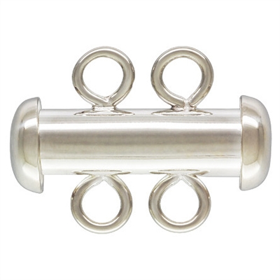 Sterling Silver Tube Clasp 2-Strand