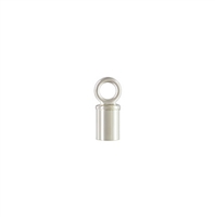 Sterling Silver Tube End cap with Ring 3mm