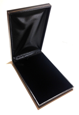 Large Necklace Box in Black leatherette  4-3/4 x 7-3/8 x 1-1/4