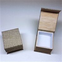 Burlap and Wood Grain Ring Box