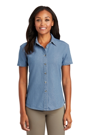 Ladies Denim Shirt (Short Sleeve)