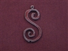 Rusted Iron Initial S Pendant