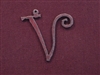 Rusted Iron Initial V Pendant