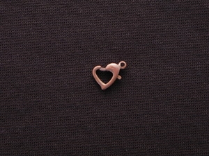 Lobster Clasp Antique Copper Colored Open Heart