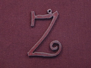 Rusted Iron Initial Z Pendant