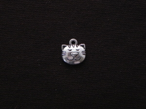 Charm Silver Colored Kitty Face