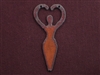 Rusted Iron Goddess With Heart Arms Pendant
