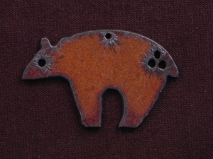 Rusted Iron Fetish Bear Pendant