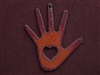 Rusted Iron Hand With Heart Pendant