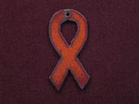 Rusted Iron Awareness Ribbon Pendant