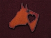 Rusted Iron Horse Head With Heart Pendant