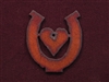Rusted Iron Horseshoe With Heart Pendant