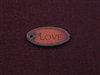 Rusted Iron Oval Love Pendant With One Hole