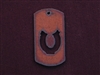Rusted Iron Dog Tag With Horseshoe Cut Out Pendant