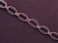 Handmade Chain Antique Copper Colored Etched Oval Links