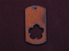 Rusted Iron Dog Tag With Flower Cut Out Pendant