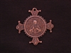 Vintage Replica Jesus On Cross Medallion Antique Copper Colored Pendant
