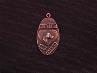 Protect My Friend With Vintage St Francis (Patron Saint Of Animals) Antique Copper Colored Tag