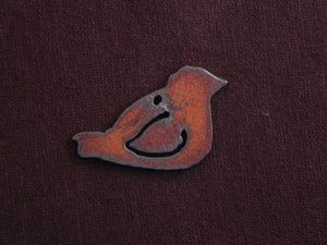 Rusted Iron Medium Chubby Bird Pendant