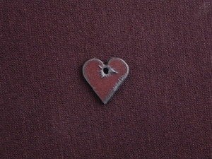 Rusted Iron Mini Heart With Center Hole Charm