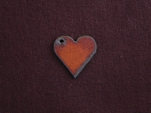 Rusted Iron Small Heart With Side Hole Charm