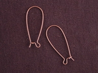Ear Wires Antique Copper Colored Brass Large Drop
