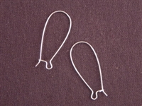 Ear Wires Silver Colored Brass Large Drop