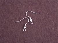 Ear Wires Silver Colored Brass Coil & Ball