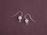 Ear Wires Silver Colored Brass Flowers