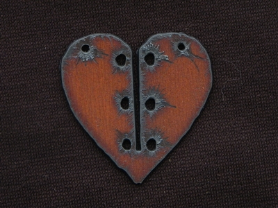 Rusted Iron Lace Up Heart Pendant