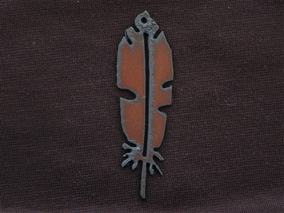 Rusted Iron Feather Pendant