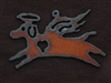 Rusted Iron Angel Dog Pendant