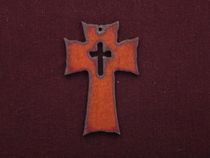 Rusted Iron Cross With Cross Cut Out Pendant