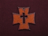 Rusted Iron Chopper Cross With Cross Cut Out Pendant