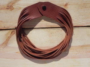 Leather Shredded Necklace Light Rust