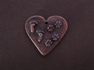 "By My Side For Awhile In My Heart Forever" Antique Copper Colored Fresh Lipstick Pendant