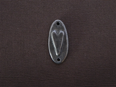 Oval With Heart And "LOVE" Antique Silver Colored Fresh Lipstick Pendant