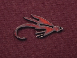 Rusted Iron Fishing Fly Pendant