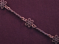 Handmade Chain Antique Copper Colored Daisies And Twisted Bars