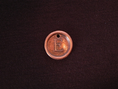 Initial E Antique Copper Colored Wax Seal