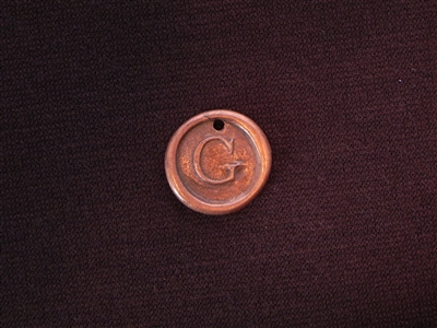 Initial G Antique Copper Colored Wax Seal