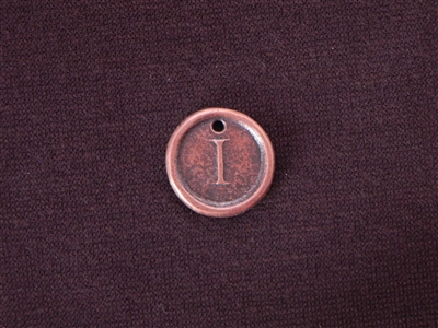 Initial I Antique Copper Colored Wax Seal