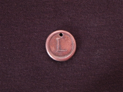 Initial L Antique Copper Colored Wax Seal