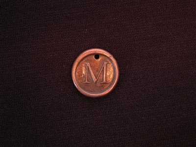 Initial M Antique Copper Colored Wax Seal
