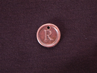 Initial R Antique Copper Colored Wax Seal