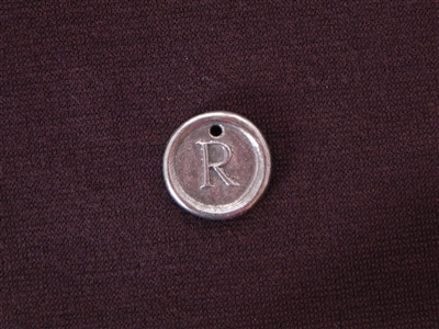 Initial R Antique Silver Colored Wax Seal