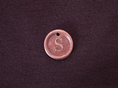 Initial S Antique Copper Colored Wax Seal