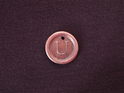 Initial U Antique Copper Colored Wax Seal