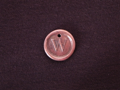 Initial W Antique Copper Colored Wax Seal